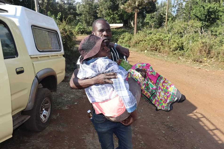 Angelica Kariu receiving support to improve her mobility
